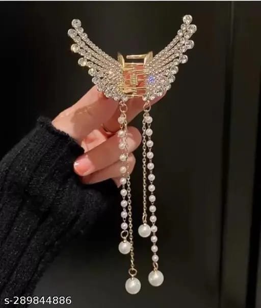 Elegant Chinese Hair Clip – Butterfly & Rhinestone Vintage Design - Image 3