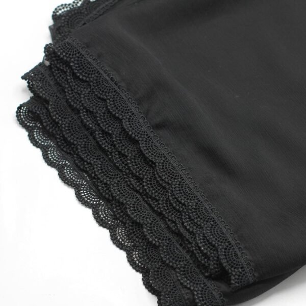 Black Chiffon Dupatta with Elegant Four-Side Lace - Image 3