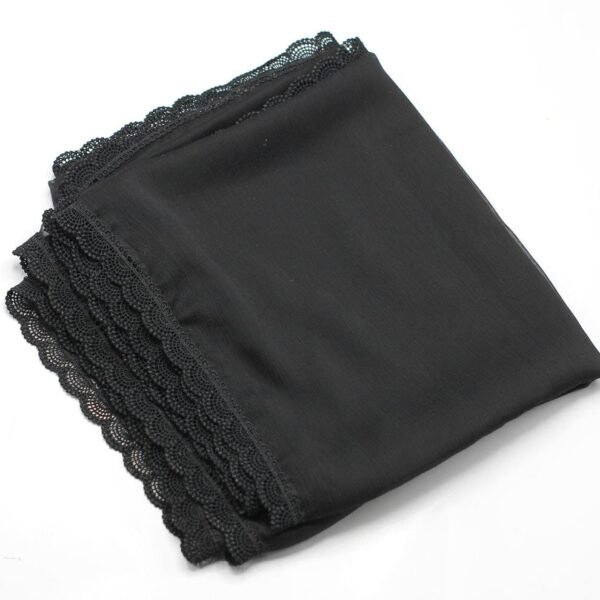Black Chiffon Dupatta with Elegant Four-Side Lace