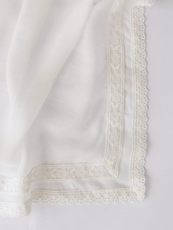 Chiffon Dupatta with Graceful Moti Lace Detailing - Image 4