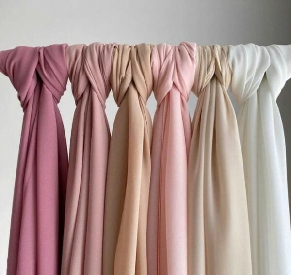 Muslim Chiffon Hijab Shawl – Solid Color Head Wrap for Women - Image 3